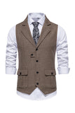 Gilet de costume pour homme à revers simple à revers marine