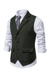 Gilet de costume pour homme à revers simple à revers marine