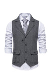 Gilet de costume pour homme à revers simple à revers marine