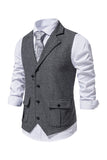 Gilet de costume pour homme à revers simple à revers marine