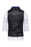 Gilet de costume pour homme à revers simple à revers marine