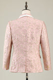 Châle Rose Pâle Revers Jacquard Costumes De Bal Pour Hommes