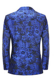 Blazer De Bal Pour Hommes Bleu Royal En Jacquard À Revers