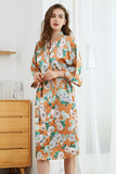 Robe de demoiselle d’honneur Orange Floral Boho Kimono