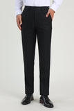 Straight Leg Navy High Waisted Suit Pantalon Hommes