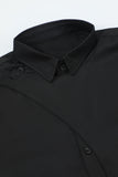 Chemise à manches longues solides sans rides pour homme noir