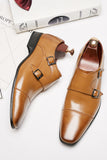 Black Monk Strap Chaussures habillées en cuir pour hommes