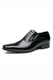 Chaussures formelles en cuir à lacets noirs pour hommes