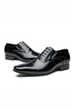 Chaussures formelles en cuir à lacets noirs pour hommes