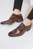 Chaussures formelles en cuir à lacets noirs pour hommes