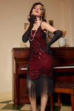 Noir Rouge Spaghetti Sangles 20s Robe