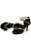 Sandale T-Straps noir et or des années 20
