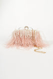 Sac de soirée Vintage Ostrich Feather Blush