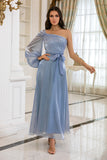 Robe de bal simple Blue One Shoulder