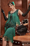 Grande taille Champagne Gatsbys 1920s Flapper Robe avec paillettes et franges