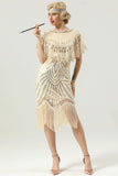 Champagne Sequin Fringe Flapper Robe