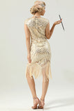 Champagne Sequin Fringe Flapper Robe