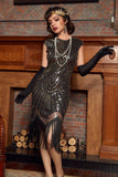 Champagne Sequin Fringe Flapper Robe