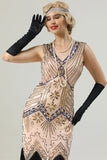 Robe rose Gatsby sans manches des années 20