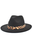 Chapeau melon vintage vintage imprimé léopard noir des années 20